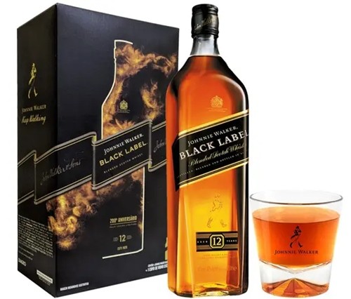Johnnie Walker Black Label 12 - Especial 200 anos - Kit com copo